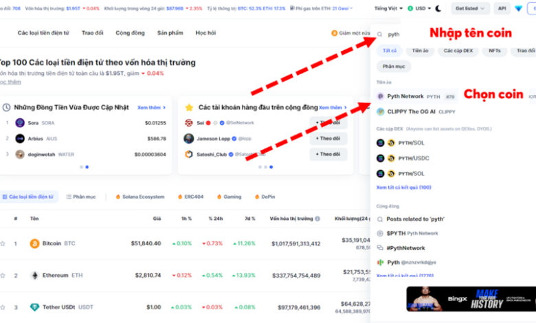 Hướng dẫn tìm mua coin và token trên các sàn giao dịch