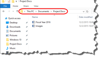 Working with the File Explorer in Windows 10