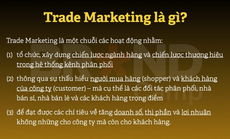 Trade Marketing là gì? Khái niệm, Vai trò và Đối tượng