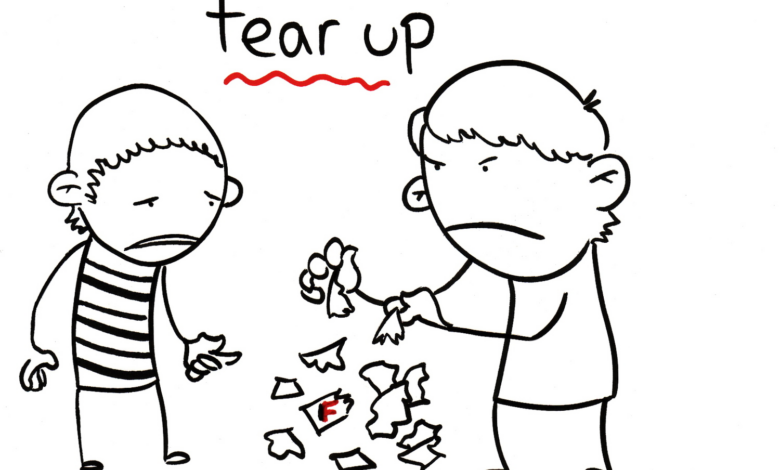 Tear Up là gì và cấu trúc cụm từ Tear Up trong câu Tiếng Anh