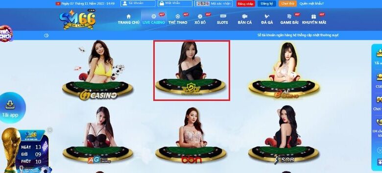 Sảnh DG Live Casino của SM66 có những trò chơi gì nổi bật?