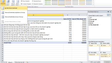 Cách tách dữ liệu thành nhiều Sheet trong Excel bằng PivotTable